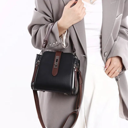 Women’s Genuine Leather Crossbody Messenger Bag With 4 Compartments, Secure Zipper Closure