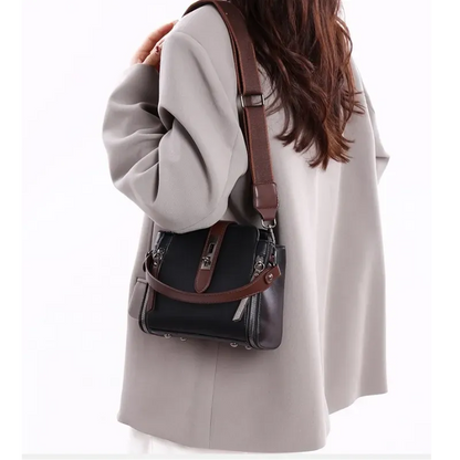 Women’s Genuine Leather Crossbody Messenger Bag With 4 Compartments, Secure Zipper Closure