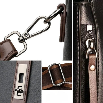 Women’s Genuine Leather Crossbody Messenger Bag With 4 Compartments, Secure Zipper Closure