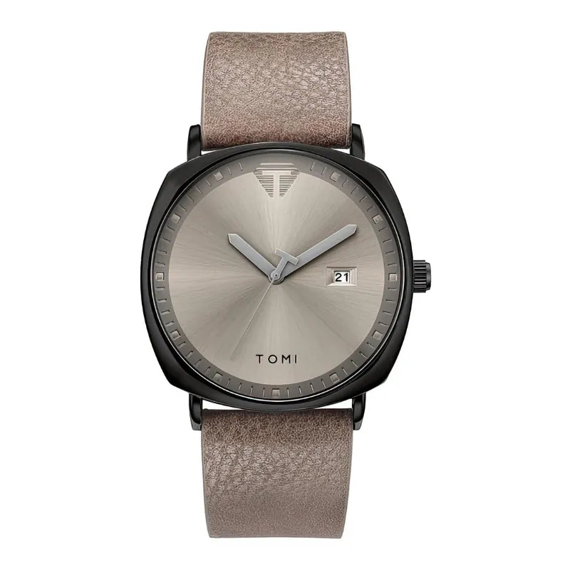 Classic Men's Quartz Analog Watch, Sapphire Crystal, Premium Leather Strap