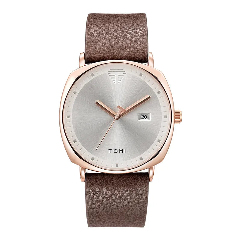 Classic Men's Quartz Analog Watch, Sapphire Crystal, Premium Leather Strap