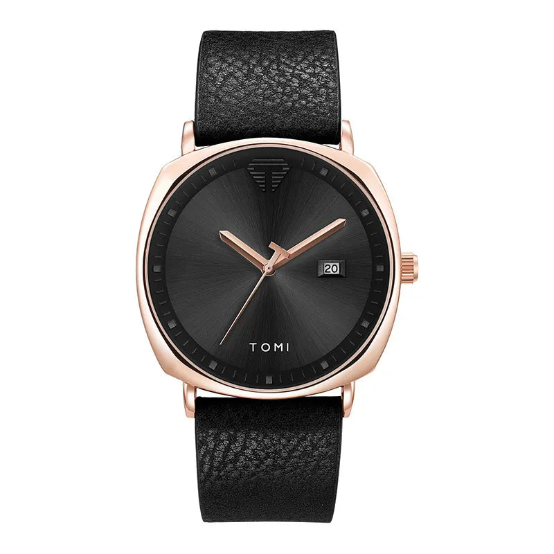 Classic Men's Quartz Analog Watch, Sapphire Crystal, Premium Leather Strap