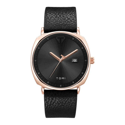 Classic Men's Quartz Analog Watch, Sapphire Crystal, Premium Leather Strap
