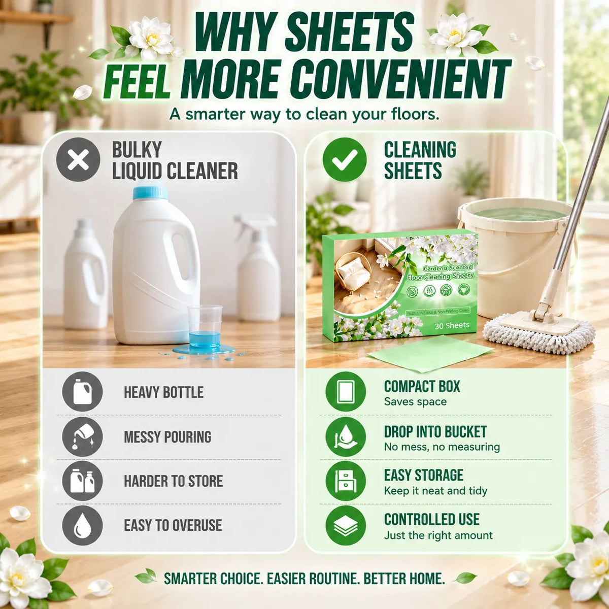 Auveron Verdéa | Multi-Purpose Compressed Floor Cleaning Sheets