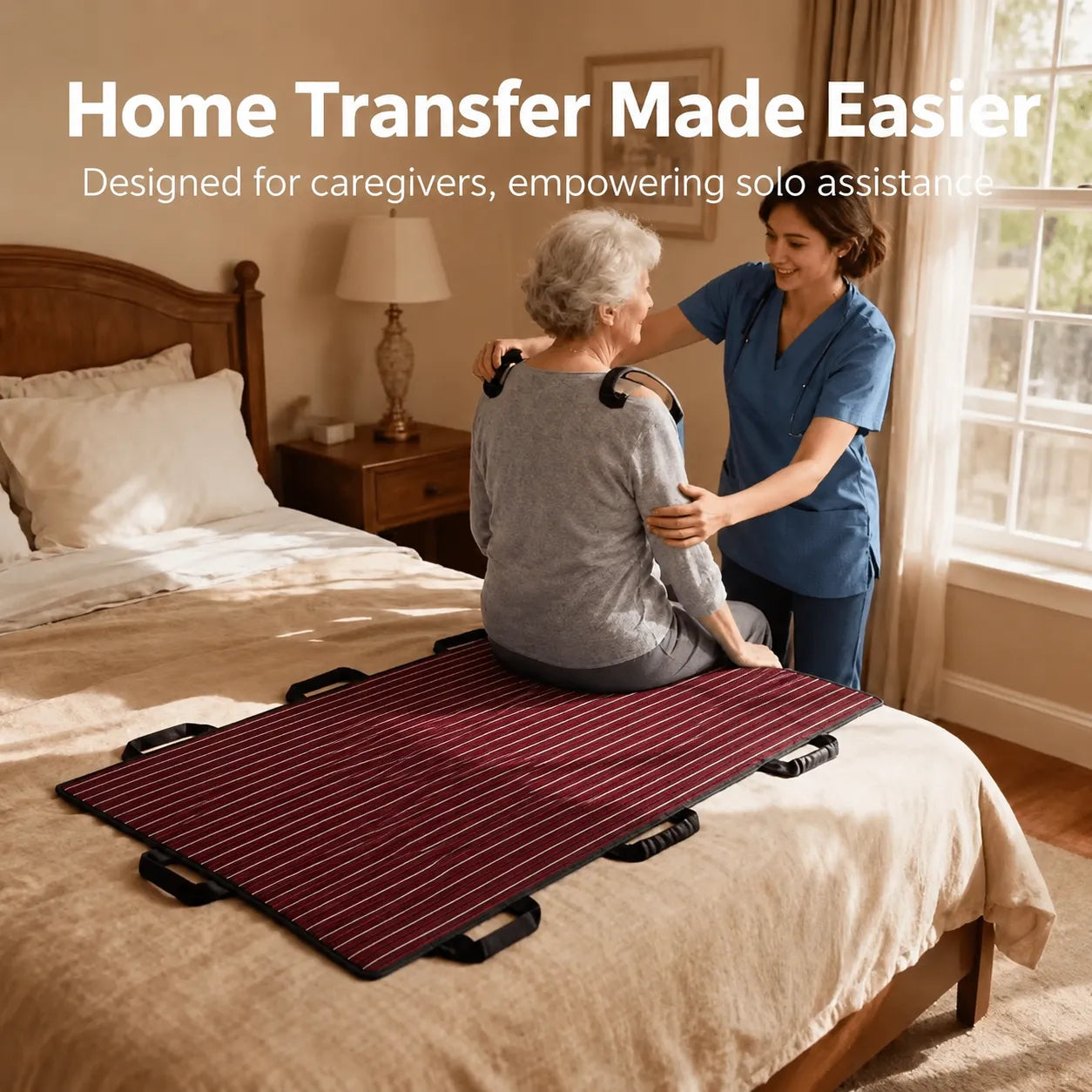 Loved One Lift And Transfer Blanket With Reinforced Handles, ❤️ Helping you move loved ones safely
