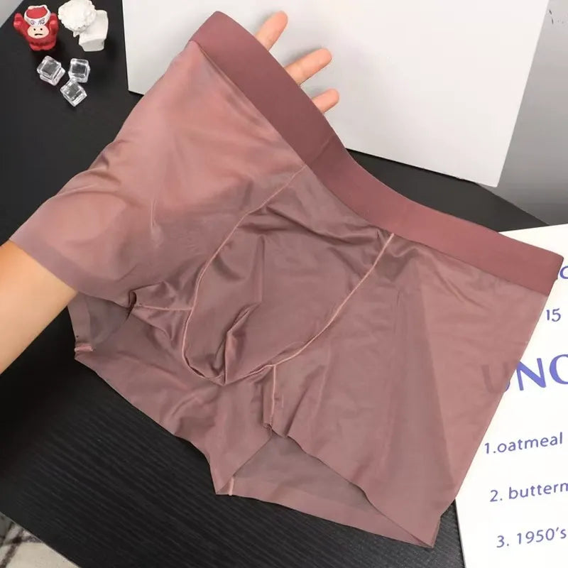 Men's Ultra-Thin Lightweight Ice Silk Boxer Shorts