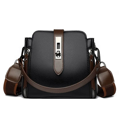 Women’s Genuine Leather Crossbody Messenger Bag With 4 Compartments, Secure Zipper Closure
