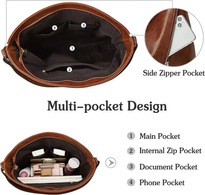 Women's Multi-Pocket Anti-Theft Handbag + FREE Zip Wallet