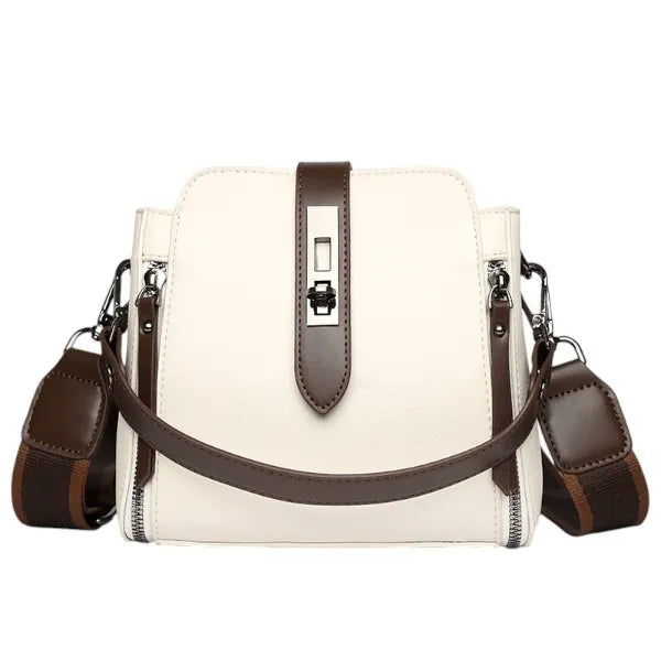 Women’s Genuine Leather Crossbody Messenger Bag With 4 Compartments, Secure Zipper Closure