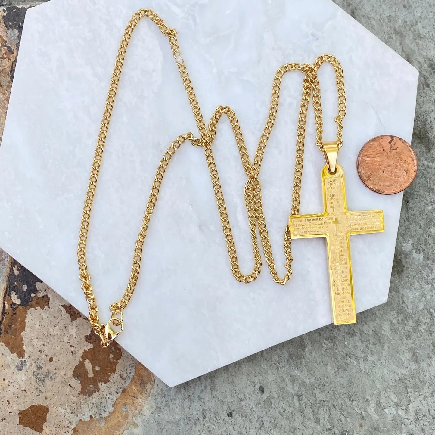 Christian Bible Verse Cross Necklace