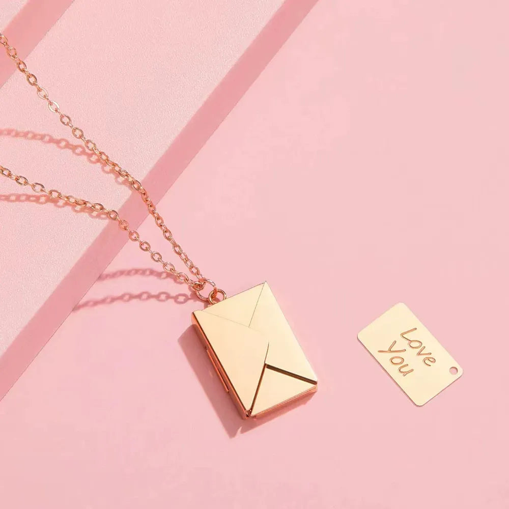 Love Letter Envelope Locket Necklace
