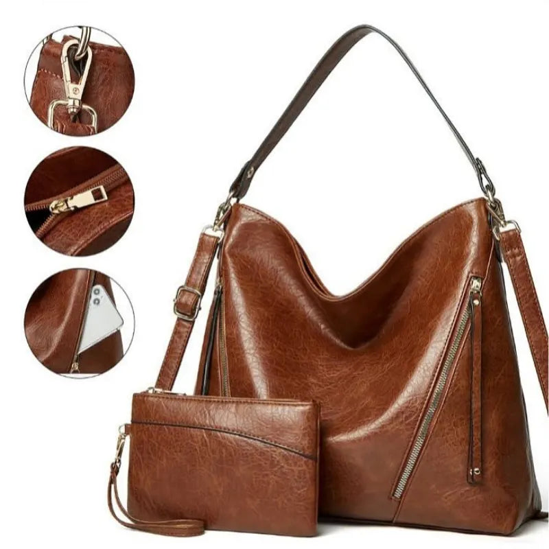 Women's Multi-Pocket Anti-Theft Handbag + FREE Zip Wallet